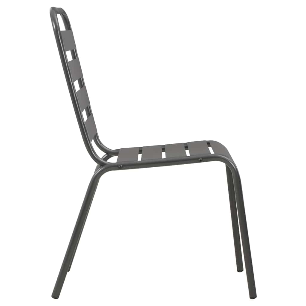 Stackable Steel Grey Patio Chairs Set of 2 U212