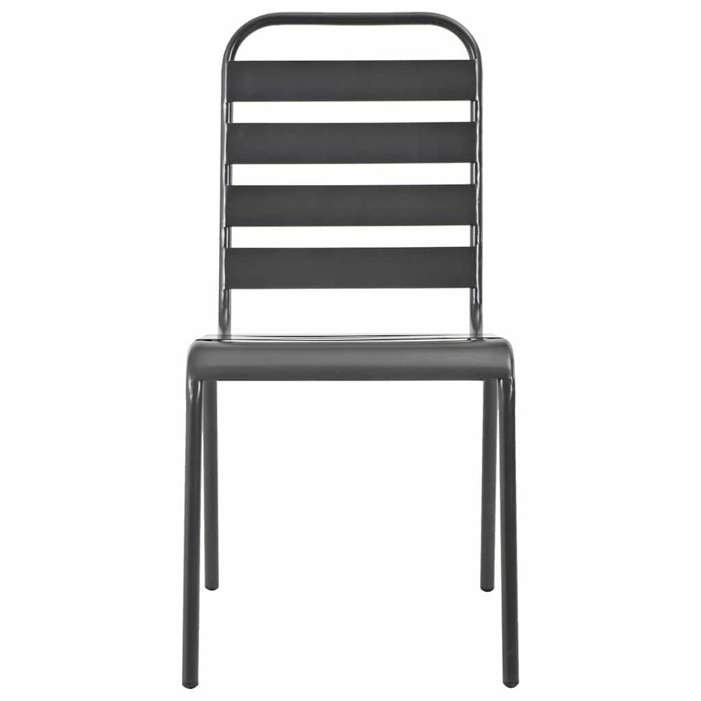 Stackable Steel Grey Patio Chairs Set of 2 U212