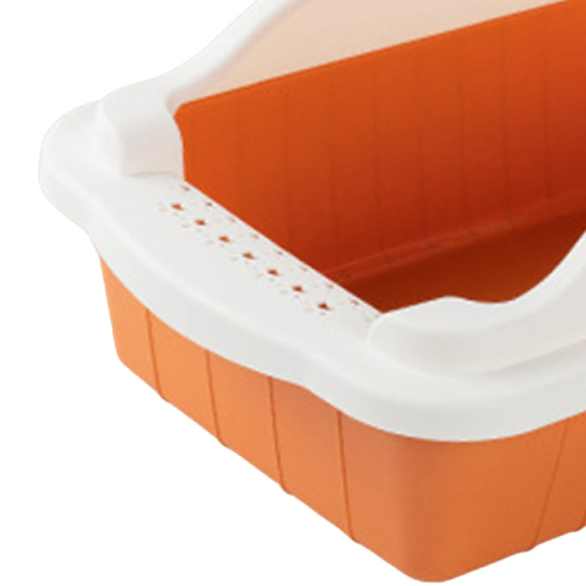 Orange Cat Litter Box with Sifting Spoon F923