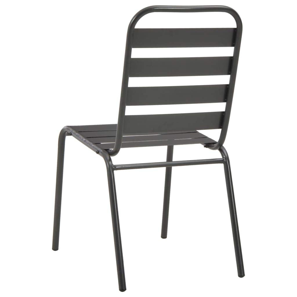 Stackable Steel Grey Patio Chairs Set of 2 U212