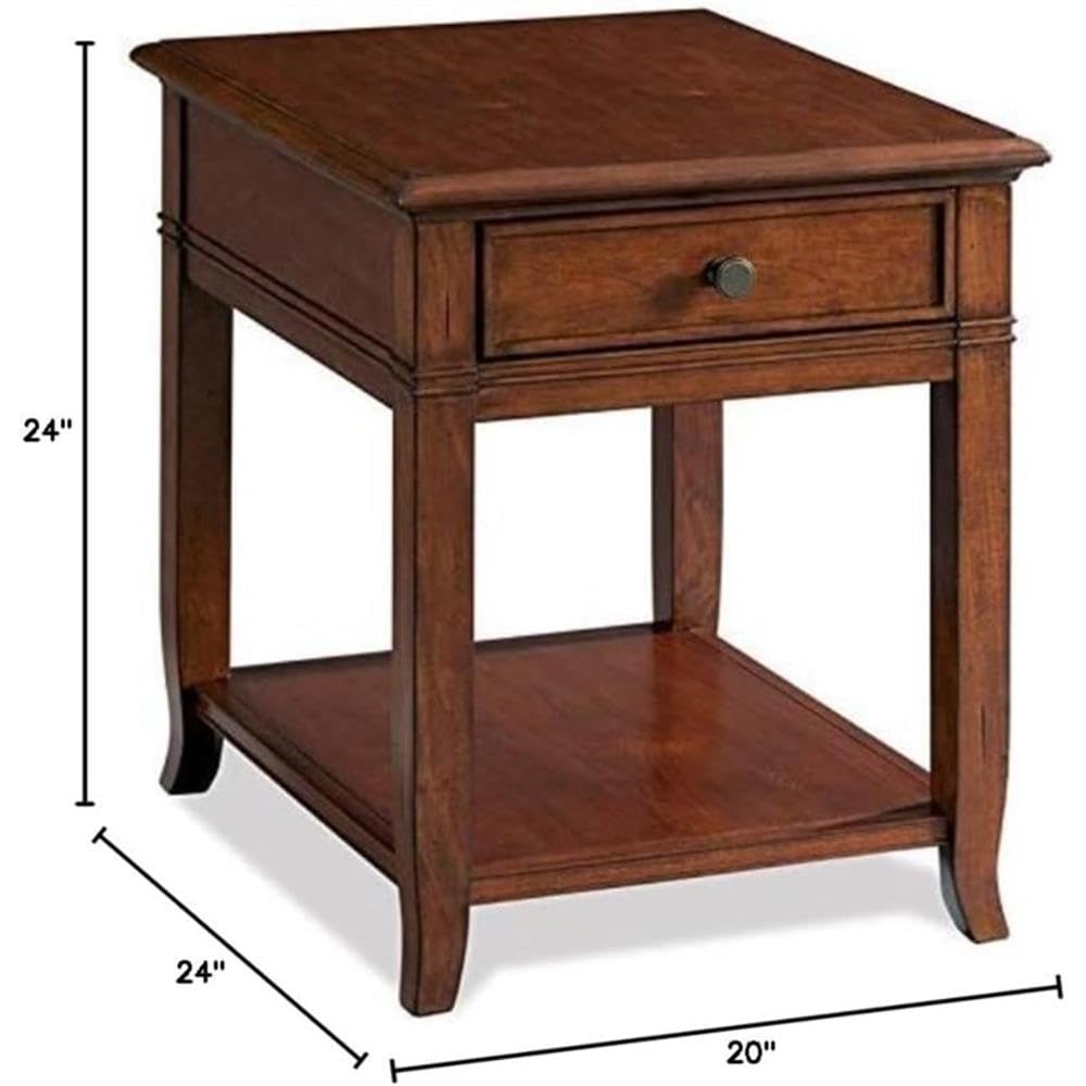 Square Wood End Table with 1 Drawer 1 Shelf C79232
