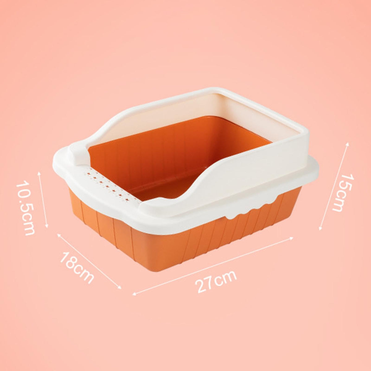 Orange Cat Litter Box with Sifting Spoon F923
