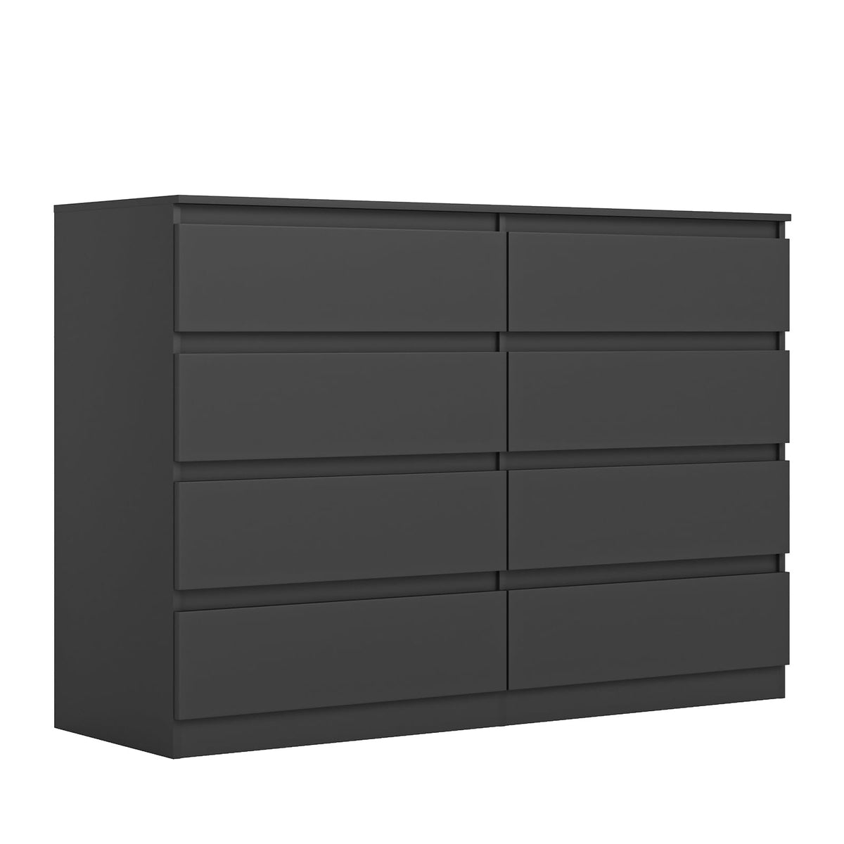 Black 8 Drawer Double Dresser L9728