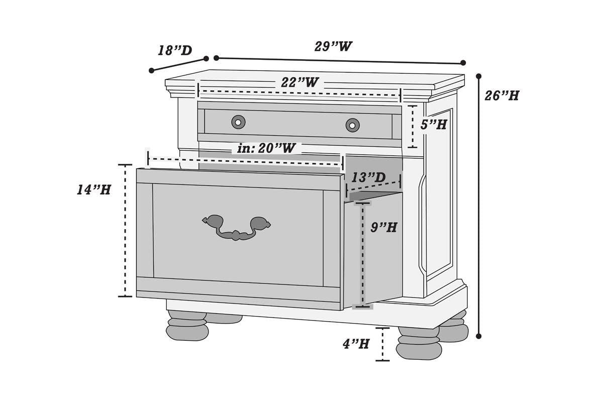 California King Bed Frame Antique Cherry V84503