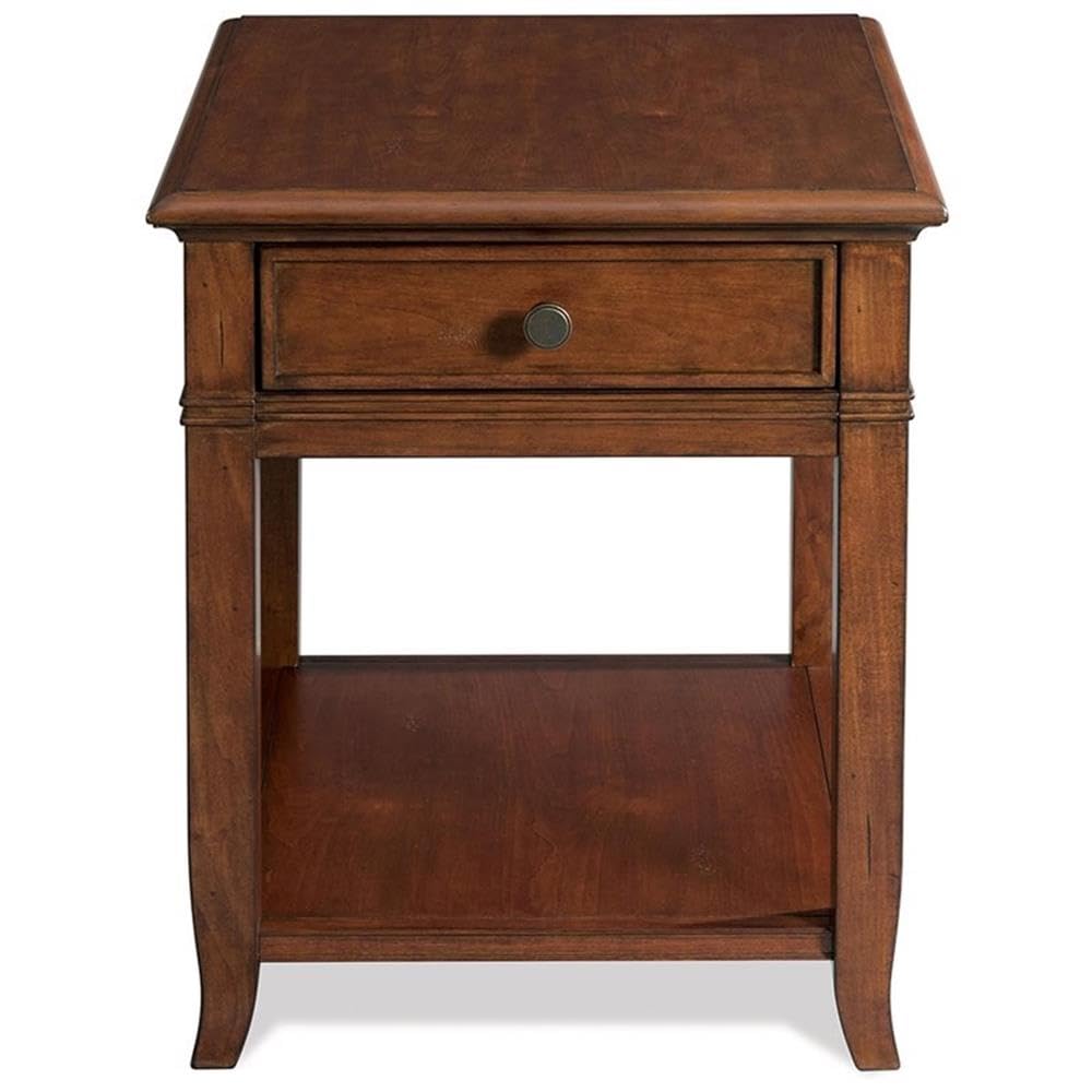 Square Wood End Table with 1 Drawer 1 Shelf C79232