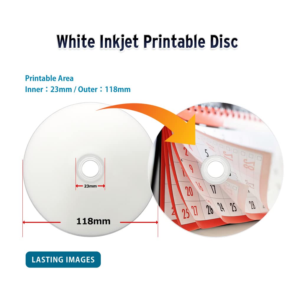 25GB 6X White Inkjet Printable Blu-ray Discs 50-Pack Z607