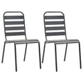 Stackable Steel Grey Patio Chairs Set of 2 U212