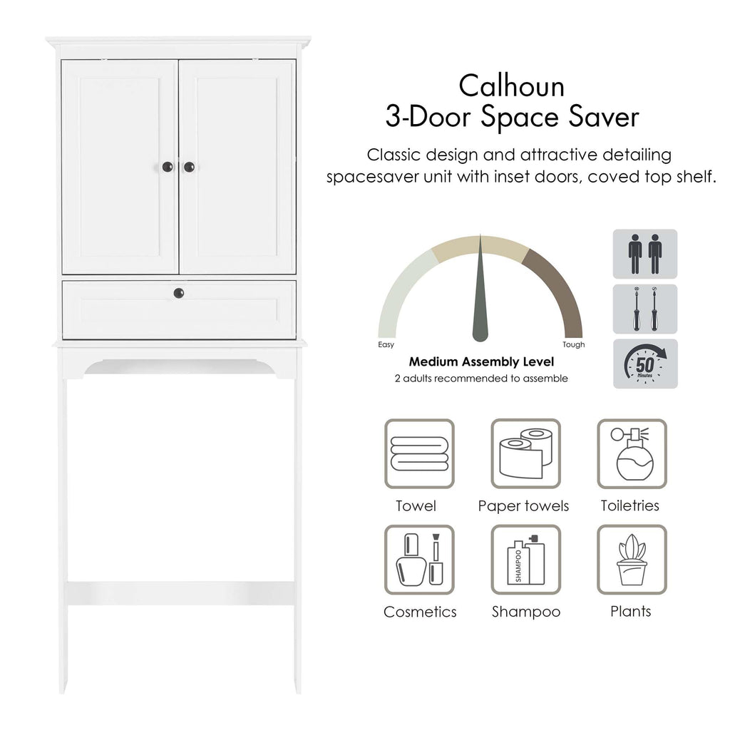 White Over the Toilet Storage Cabinet L681