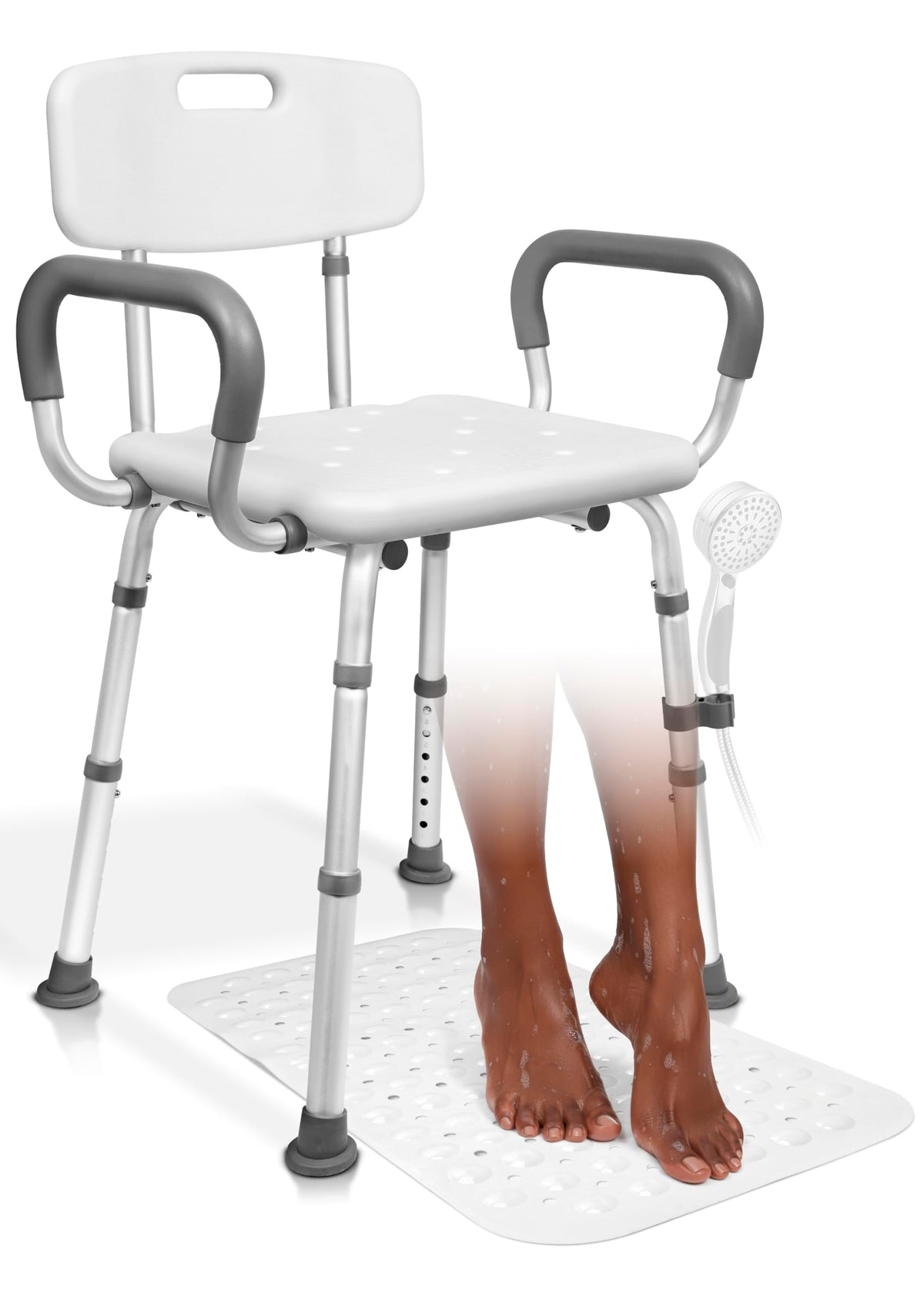 Adjustable Shower Chair with Mat N380775
