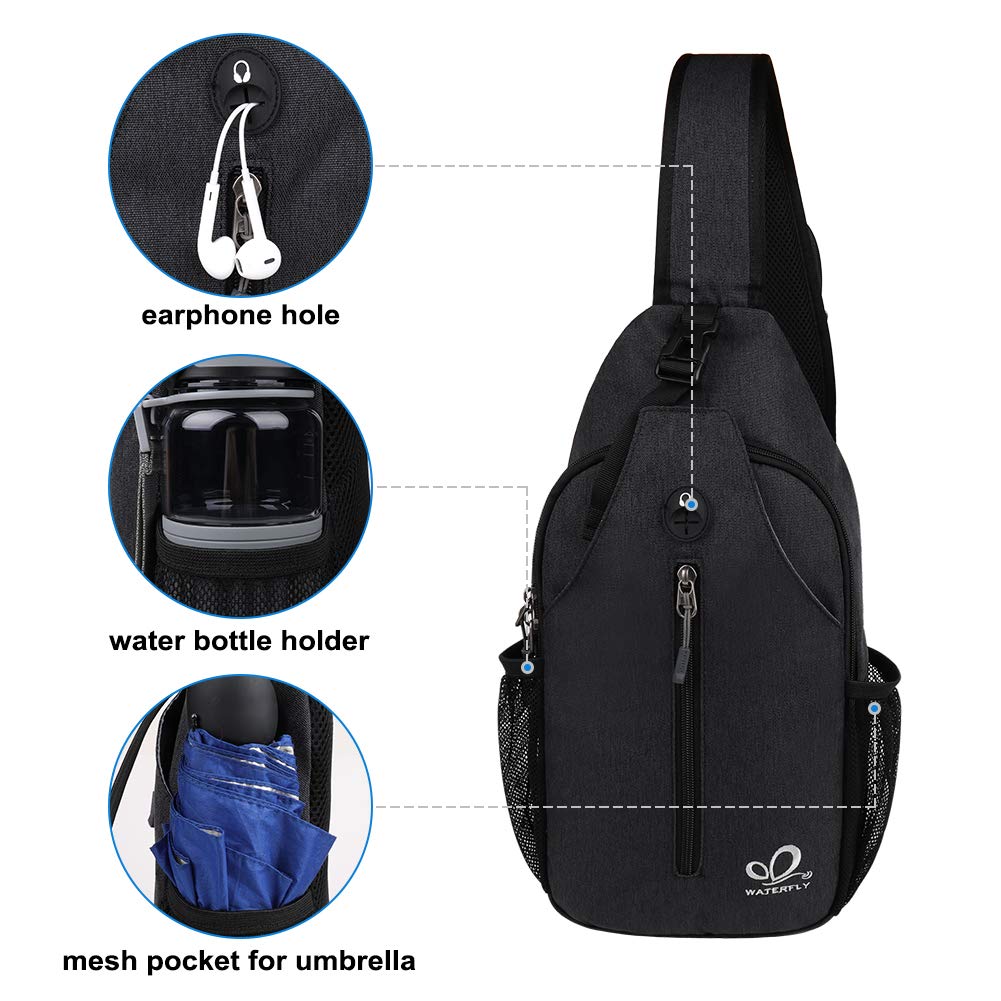 Black Crossbody Sling Bag W331