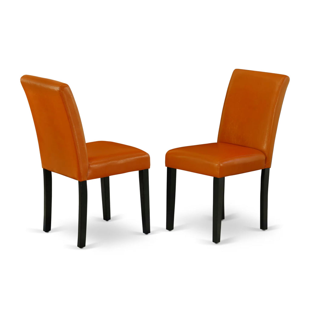 Baked Bean Faux Leather Upholstered Dining Chairs Set of 2 H884
