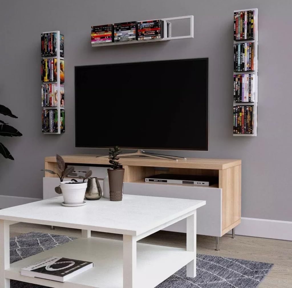 34 Inch White Metal CD Storage Shelf D96406