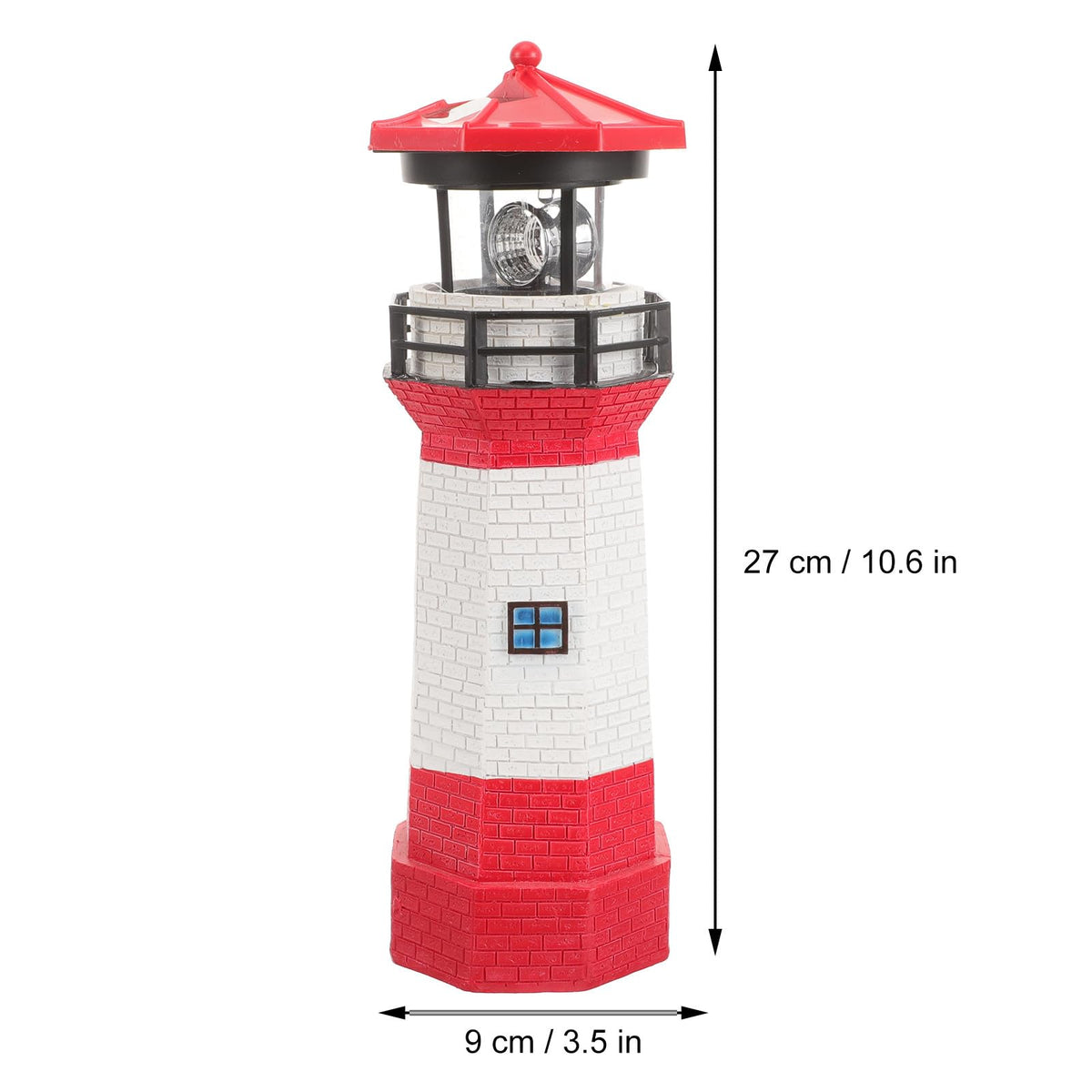 Rotating LED Lighthouse Resin Garden Lamp M6949
