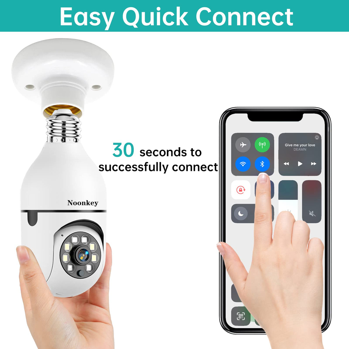 Light Bulb Security Camera 2K 3MP WiFi 360° Color Night Vision Two-Way Talk G770
