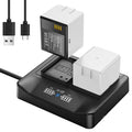2-Pack Rechargeable Batteries with LCD Dual Charger E960732