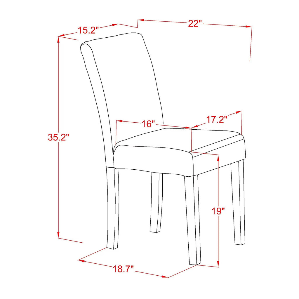 Baked Bean Faux Leather Upholstered Dining Chairs Set of 2 H884
