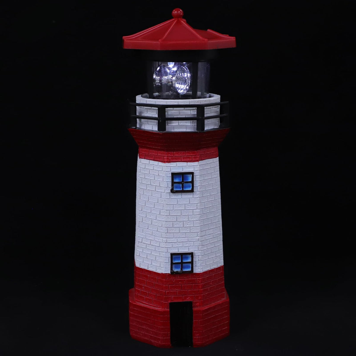Rotating LED Lighthouse Resin Garden Lamp M6949