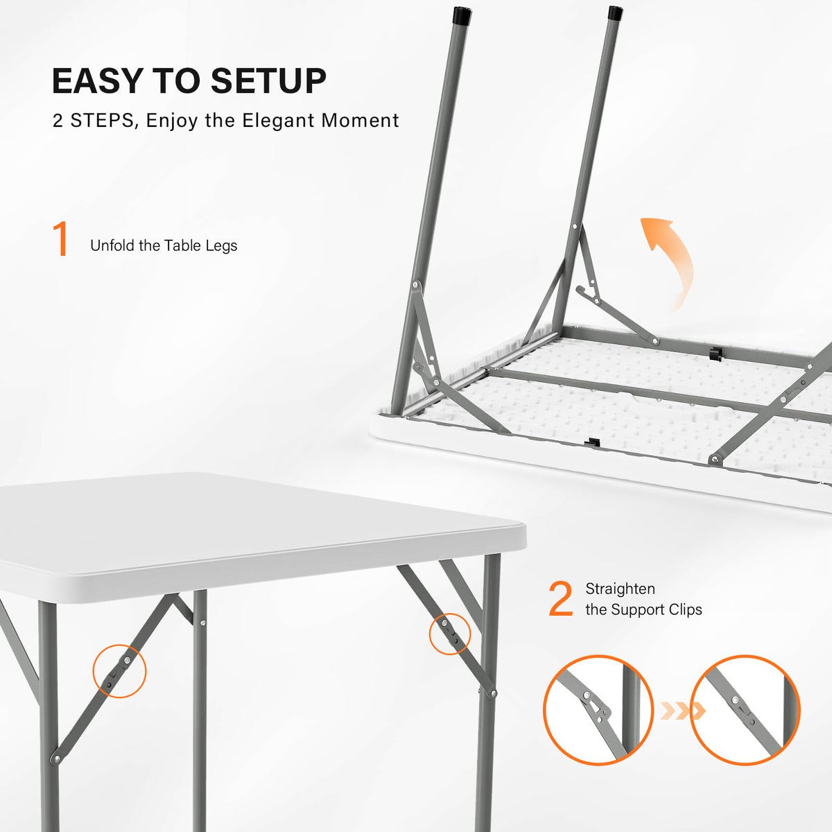 White 34 inch Folding Card Table V814