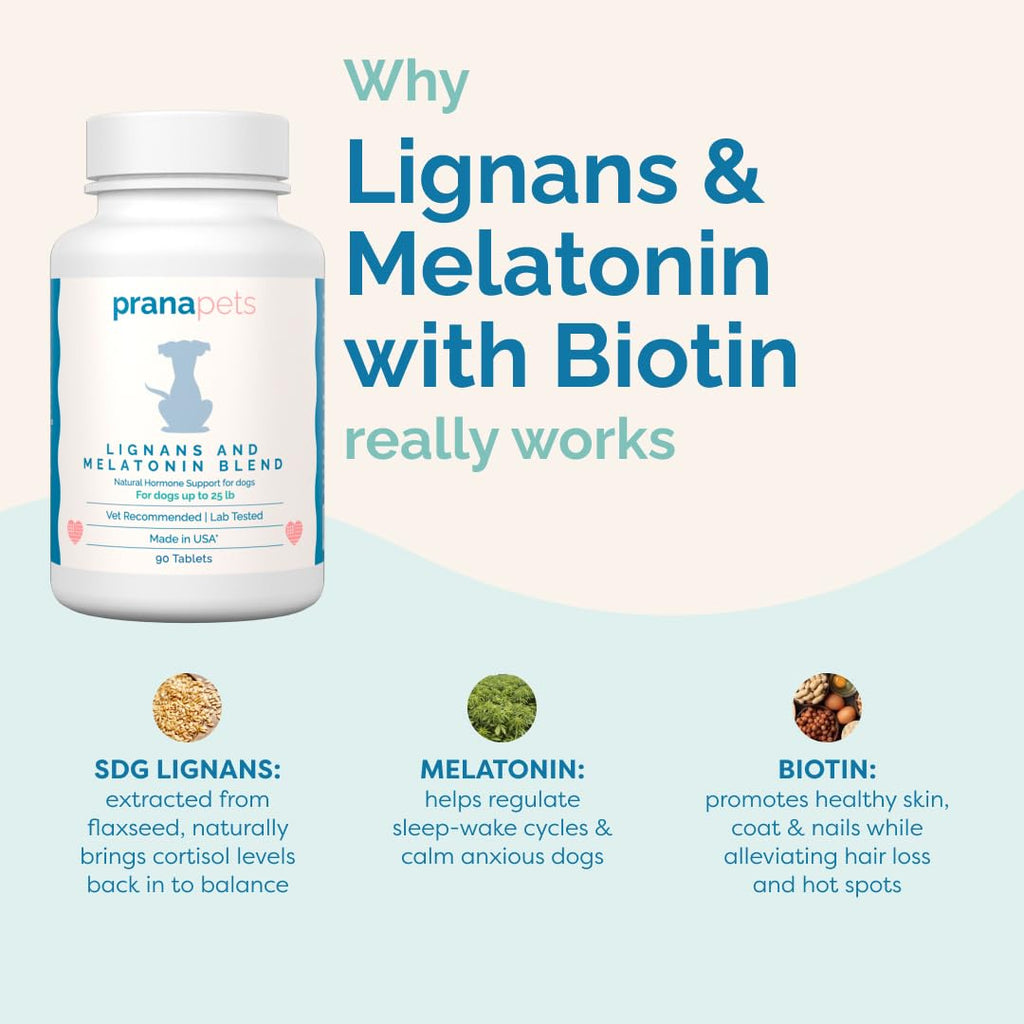Lignans & Melatonin with Biotin Blend for Dogs Over 25 lb X154