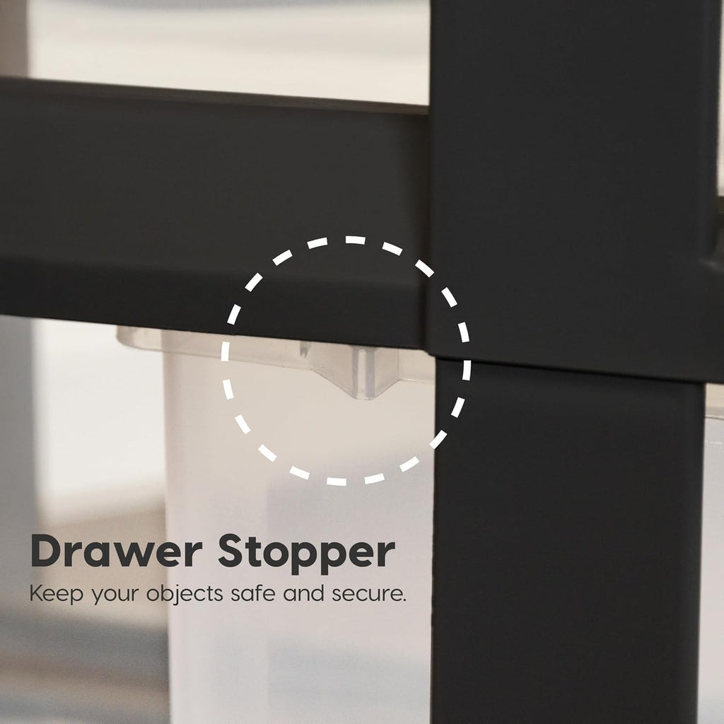 6 Drawer Rolling Storage Cart with Organizer Top, Black L270340