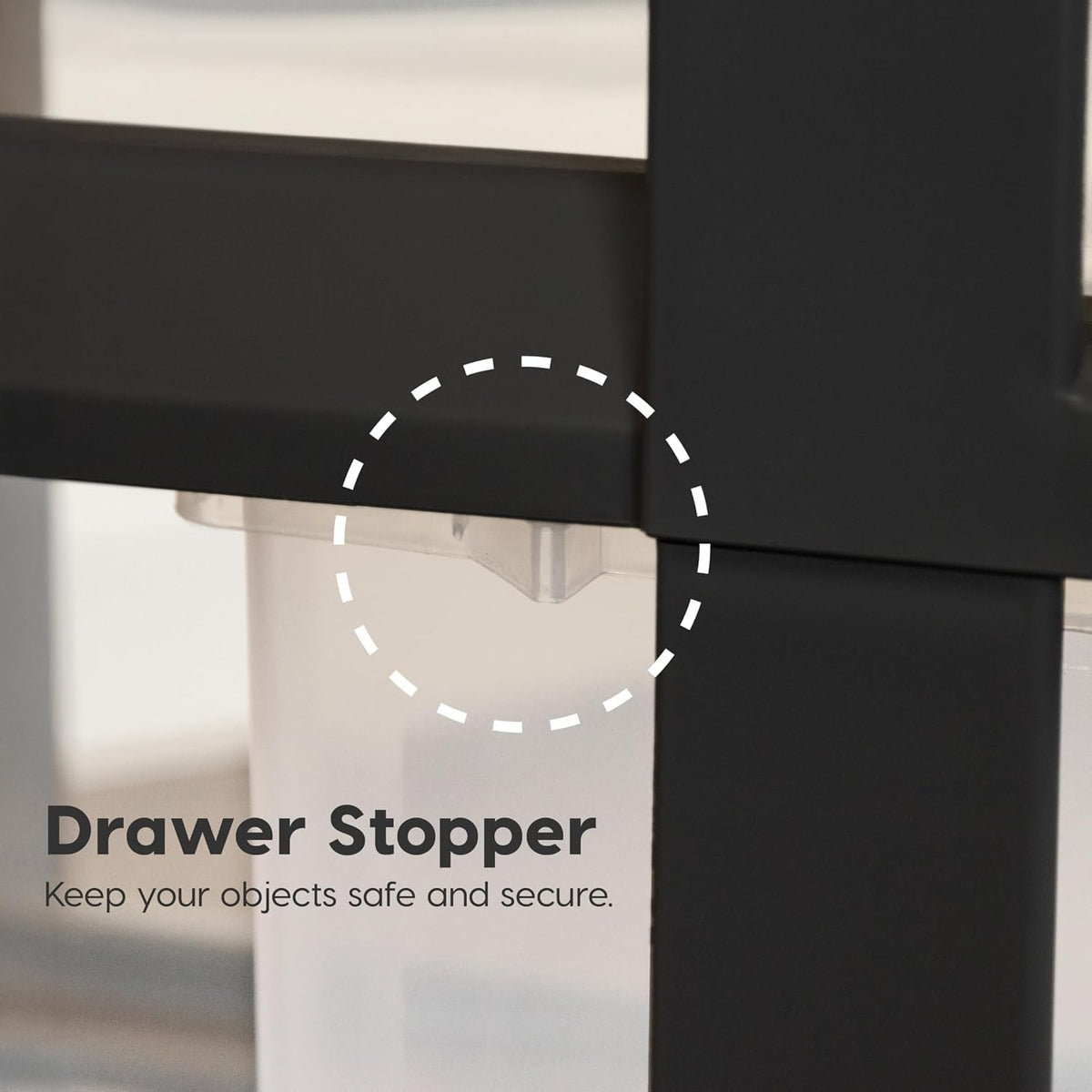 6 Drawer Rolling Storage Cart with Organizer Top, Black L270340