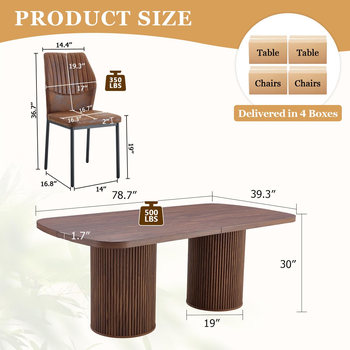 79" Rectangular Wood Dining Table Set for 8 with Cushioned Chairs S257820