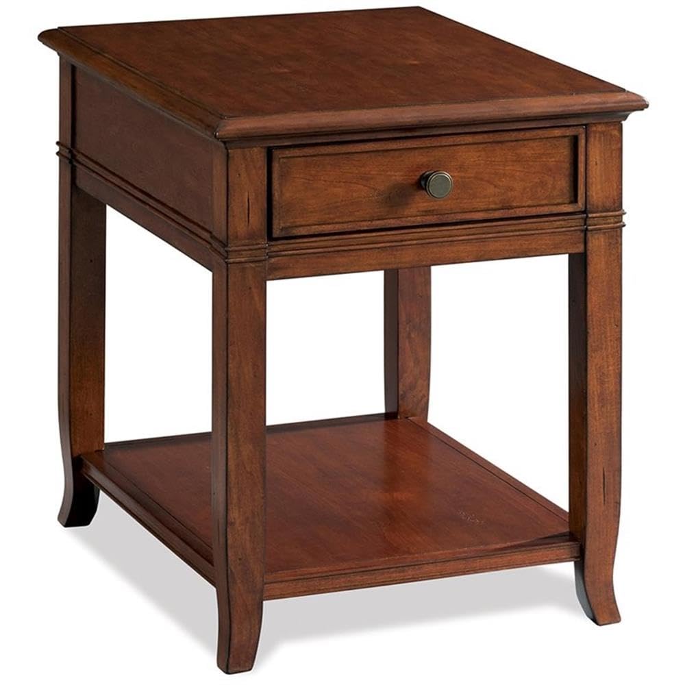 Square Wood End Table with 1 Drawer 1 Shelf C79232