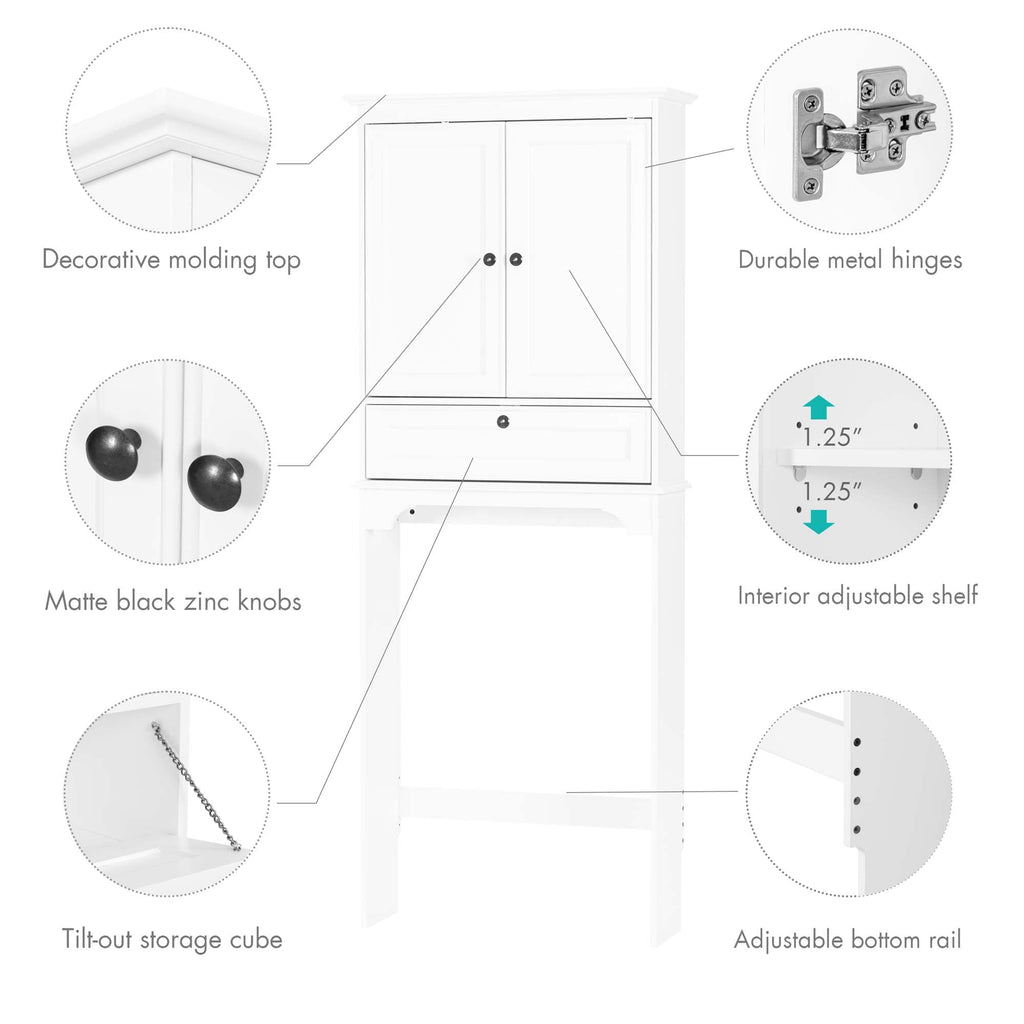White Over the Toilet Storage Cabinet L681