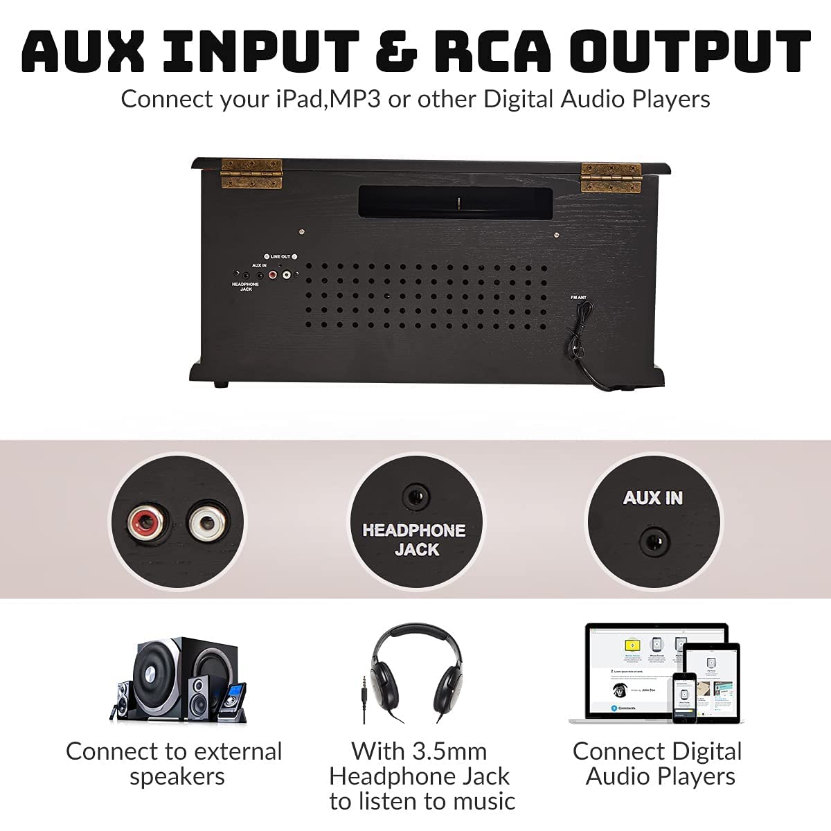 10-in-1 Record Player with Bluetooth H37357
