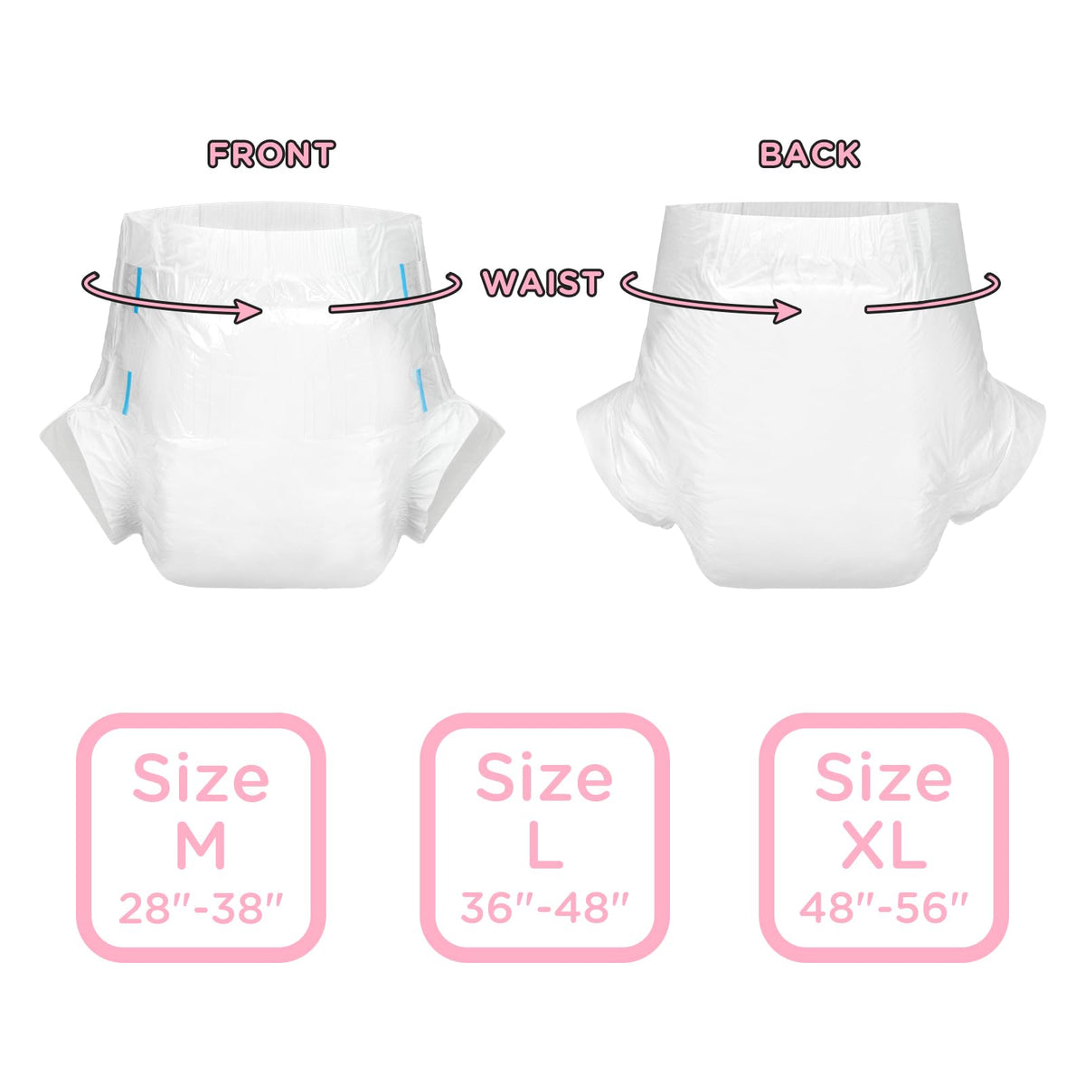Adjustable Adult Diaper 10 Pieces White Medium I425645