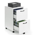 White 2 Drawer Rolling Wood File Cabinet C553487