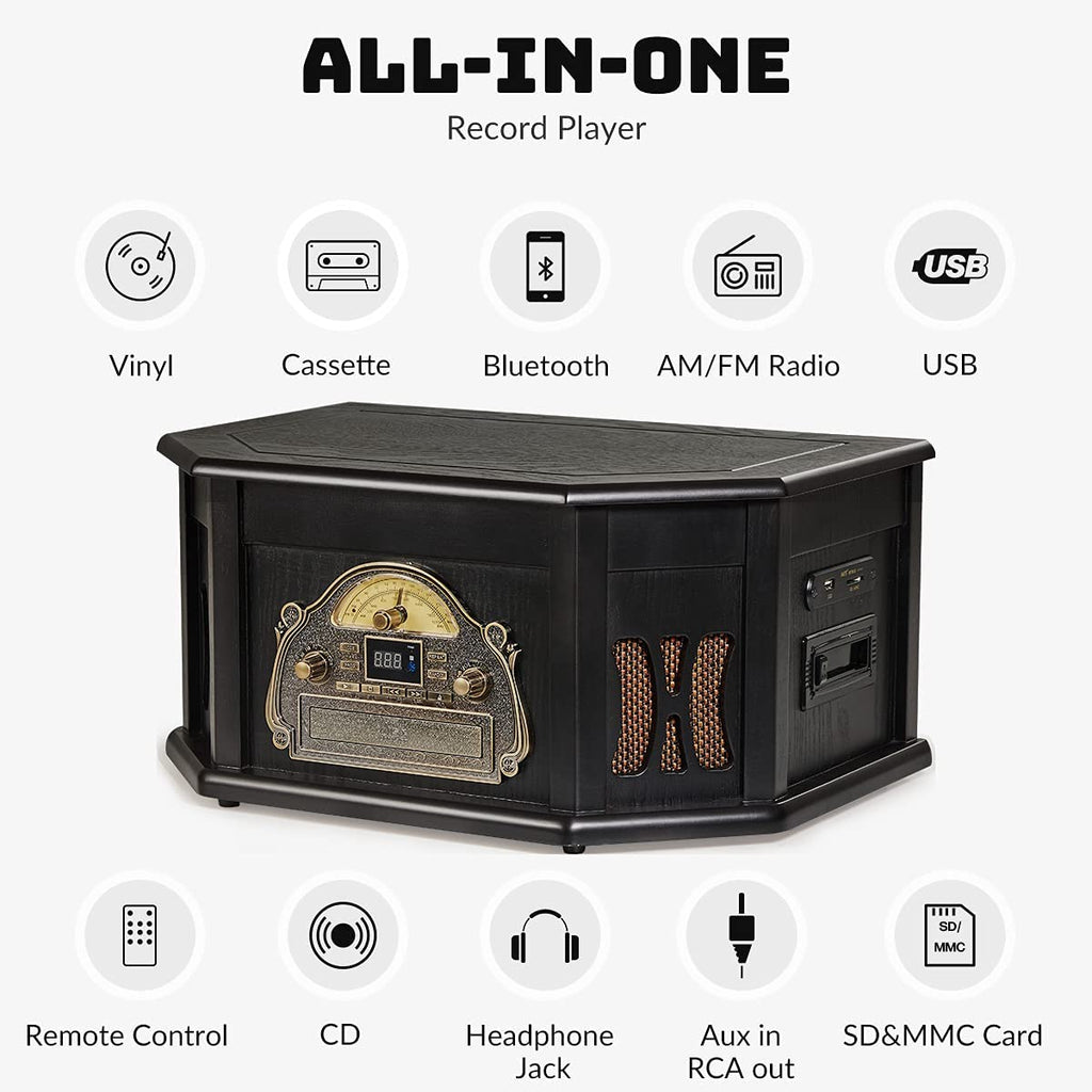 10-in-1 Record Player with Bluetooth H37357