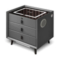 Gray 3 Drawer Nightstand with Charging Station J6627
