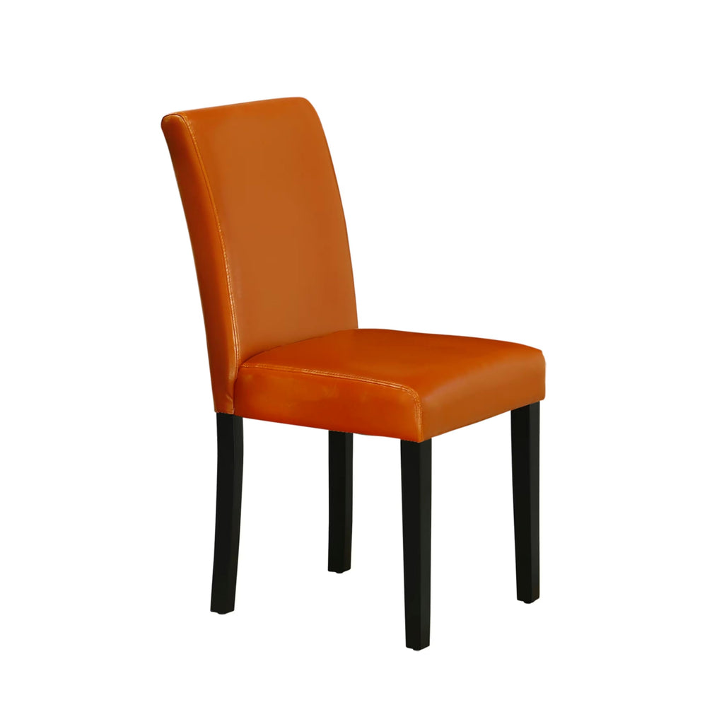 Baked Bean Faux Leather Upholstered Dining Chairs Set of 2 H884