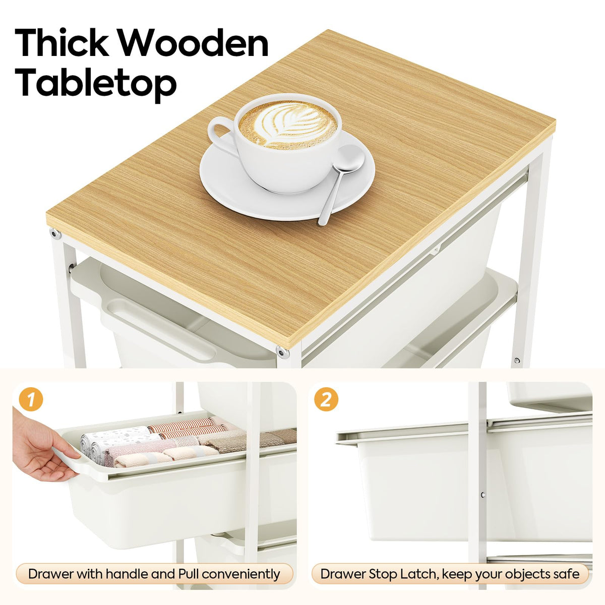 Slim Rolling Cart with 4 Drawers B700598