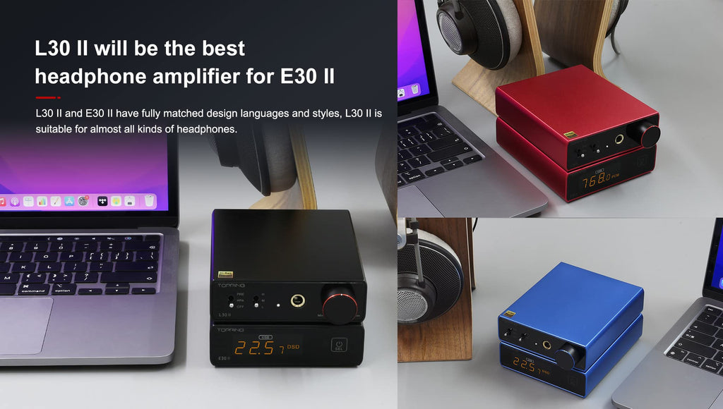 Topping E30 II DAC Preamp Audio Decoder + Topping L30II NFCA Linear Headphone Amp X1615