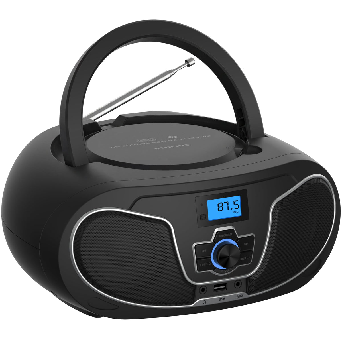 Portable CD Player Boombox with Bluetooth, FM Radio, USB Playback & AUX Input X4721