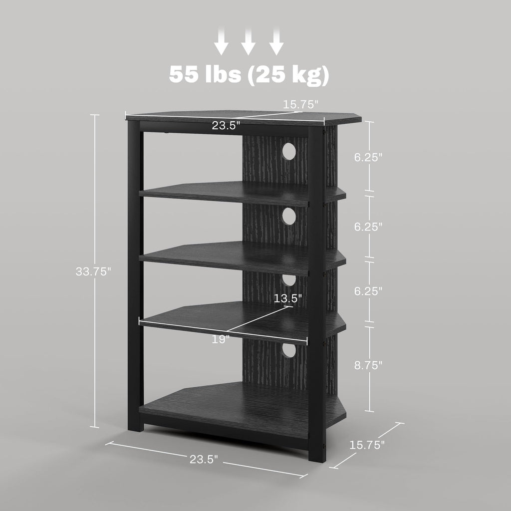 Black 4-Tier Media Stand S96357
