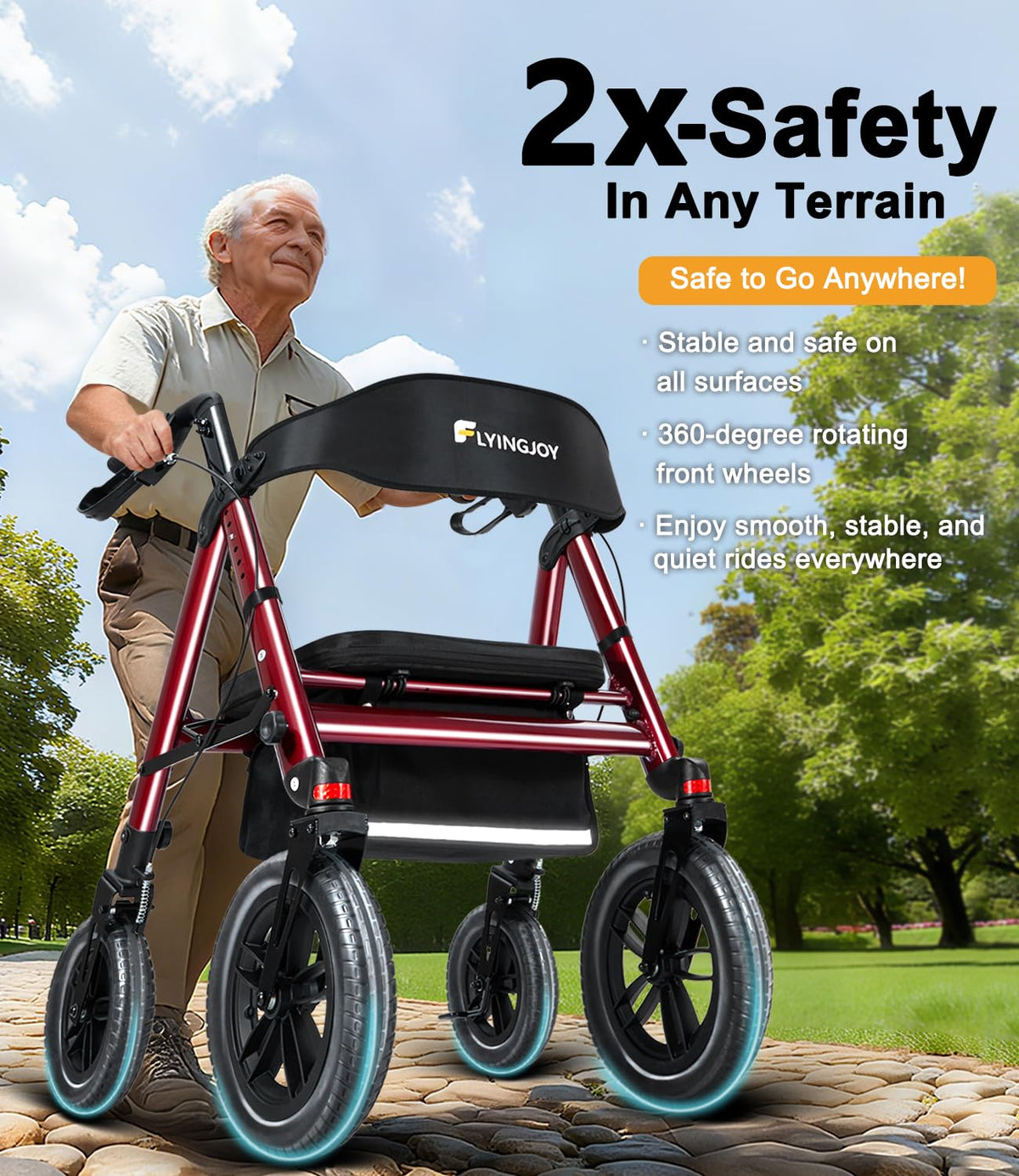 Heavy-Duty Bariatric Rollator Walker with Seat B568015
