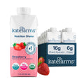 Organic Nutrition Shake, Strawberry, 16g Protein, 12 Pack Y63413