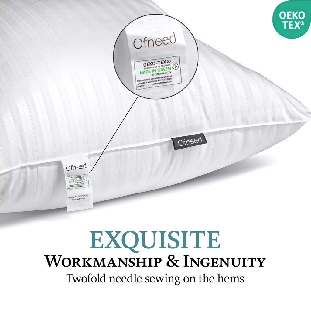 King Size Down Alternative Pillows Set of 2 Cotton Cover 20"x36" Z1920