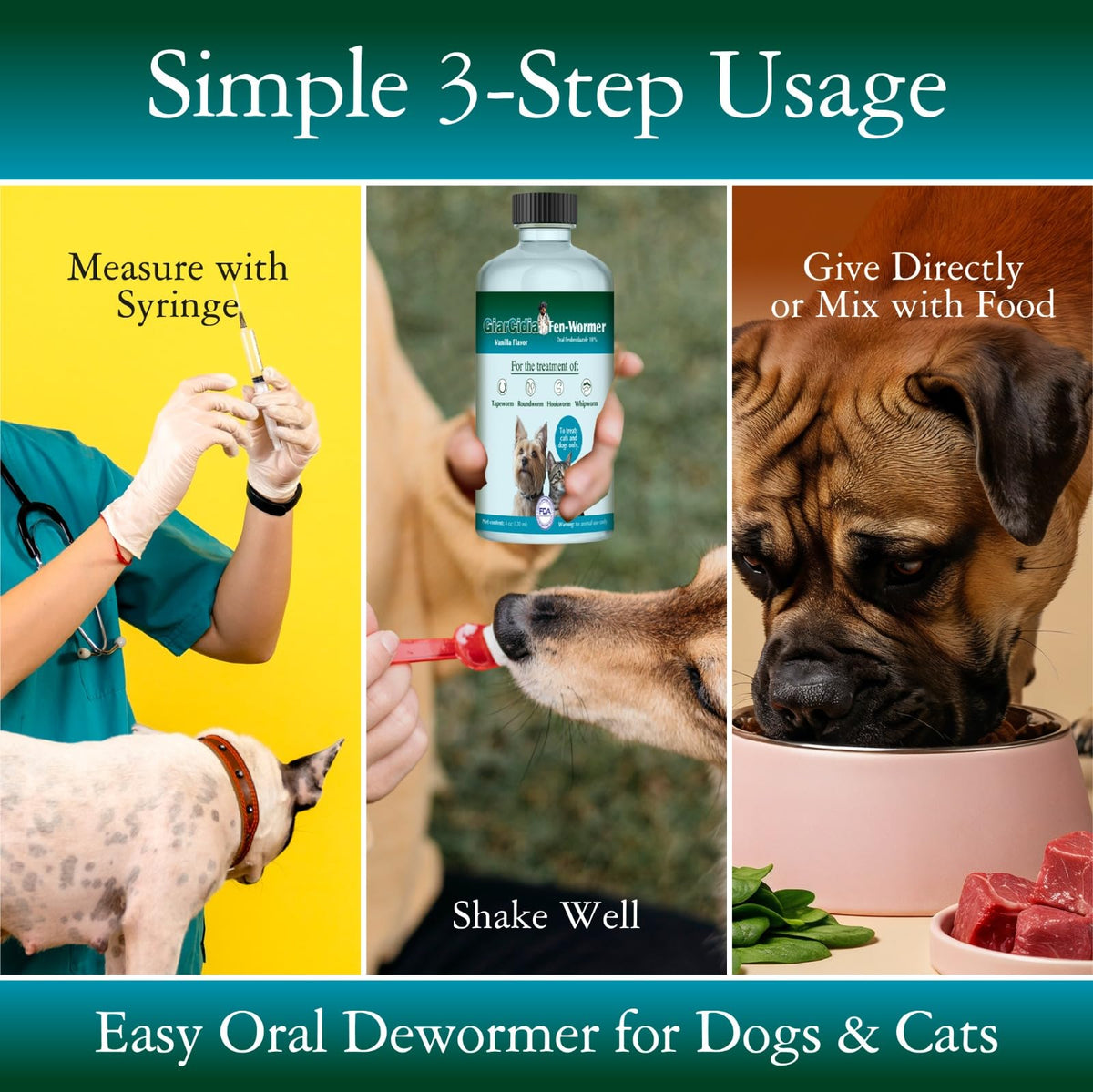 4 oz Vanilla Flavour Liquid Dog & Cat Dewormer with Syringe X219113