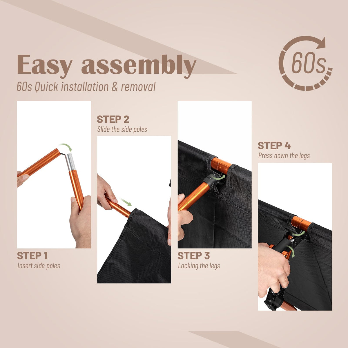 Foldable Camping Cot with Storage Bag E65504