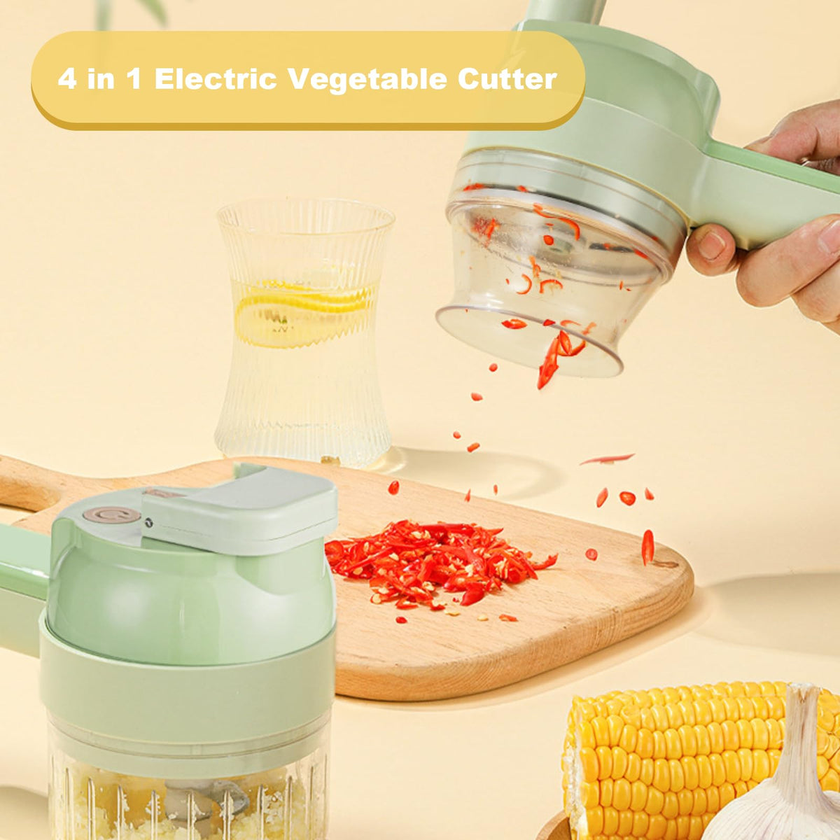 Portable Wireless Electric 4-in-1 Vegetable Cutter Set O271210