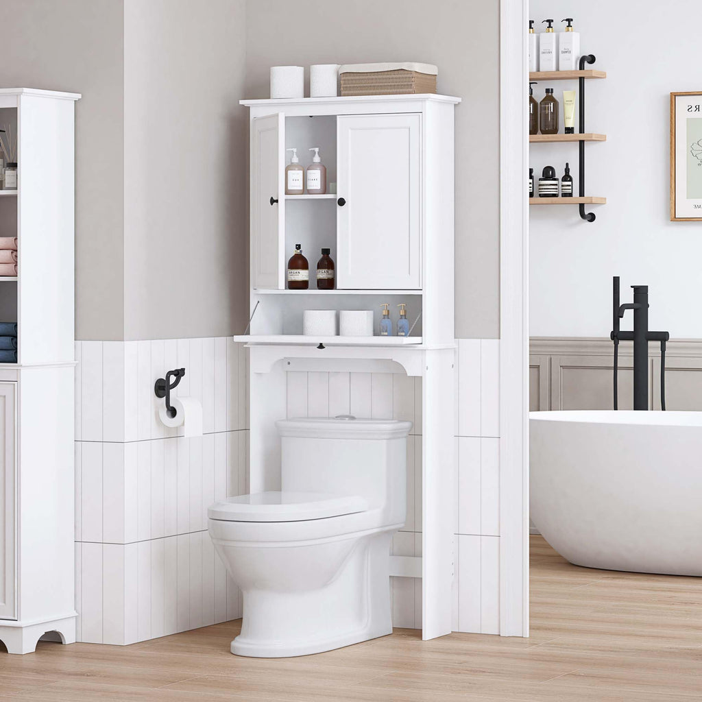 White Over the Toilet Storage Cabinet L681