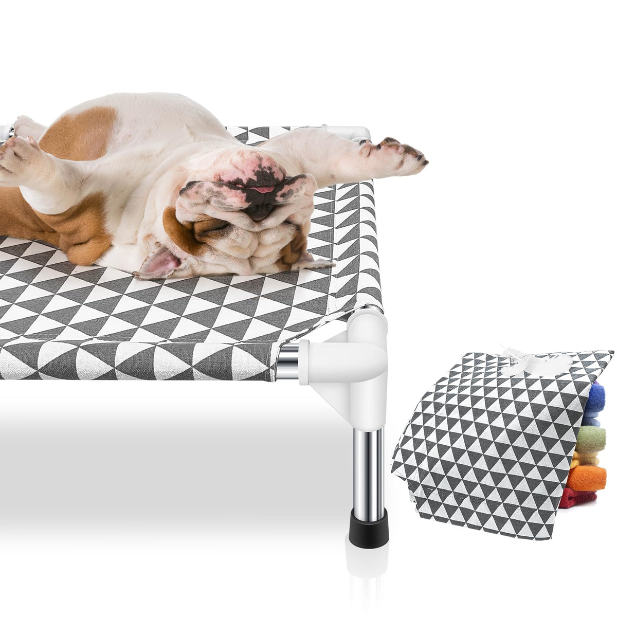 Medium Cotton Elevated Outdoor Dog Bed Y107497