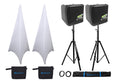 2000-Watt 8 in Powered PA Speakers with Tripod Stand Kit and XLR Cables F228740