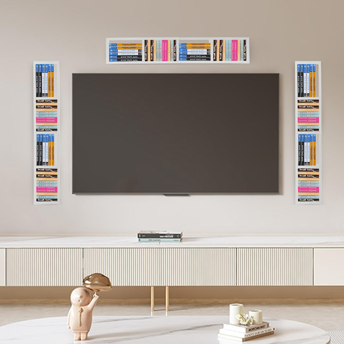 34 Inch White Metal CD Storage Shelf D96406