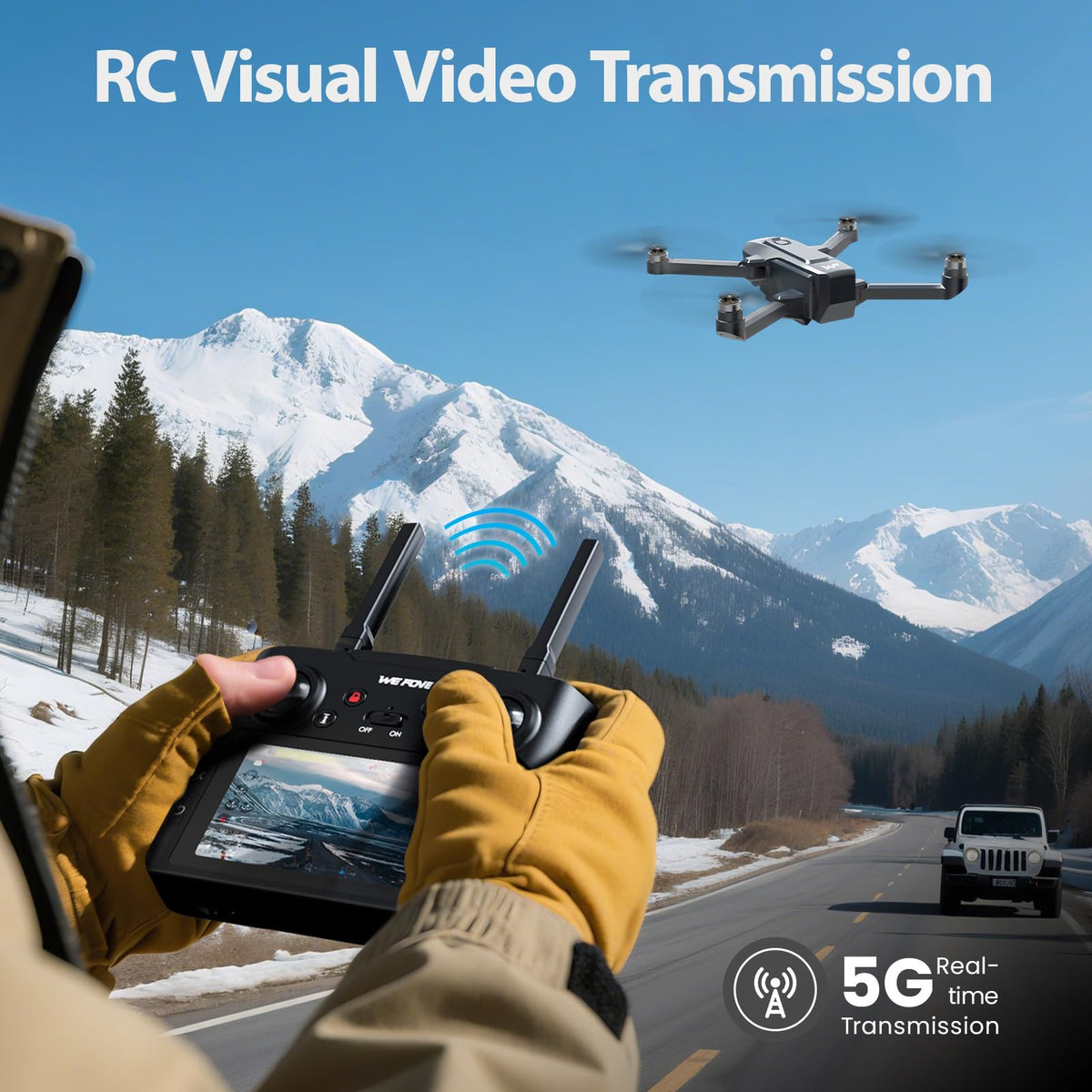 4K Foldable GPS Drone with 4.5" Screen Under 249g Black R34790
