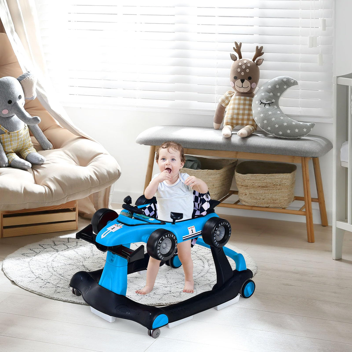 5-in-1 Foldable Baby Walker with Adjustable Height R628768